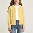 thumbnail image 5 of Iyufng Girls Eyelet Knit Cardigans Casual Long Sleeve Button Sweater, 5 of 9