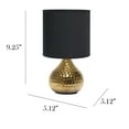 thumbnail image 4 of Simple Designs Hammered Gold Drip Mini Table Lamp, Black, 4 of 6