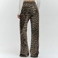 thumbnail image 6 of CaComMARK PI Women's Pants Leopard Print Flared Pants High Waist Fashion Trend Slim Long Pants Brown 6(M), 6 of 7
