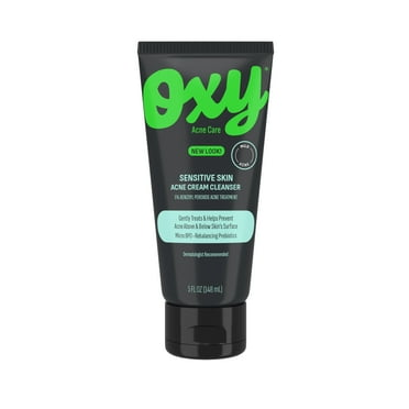 Oxy Sensitive Skin Acne Cream Cleanser, Benzoyl Peroxide, 5 fl oz