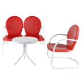 thumbnail image 1 of Crosley Griffith 3 Piece Metal Patio Sofa Set in Red, 1 of 3
