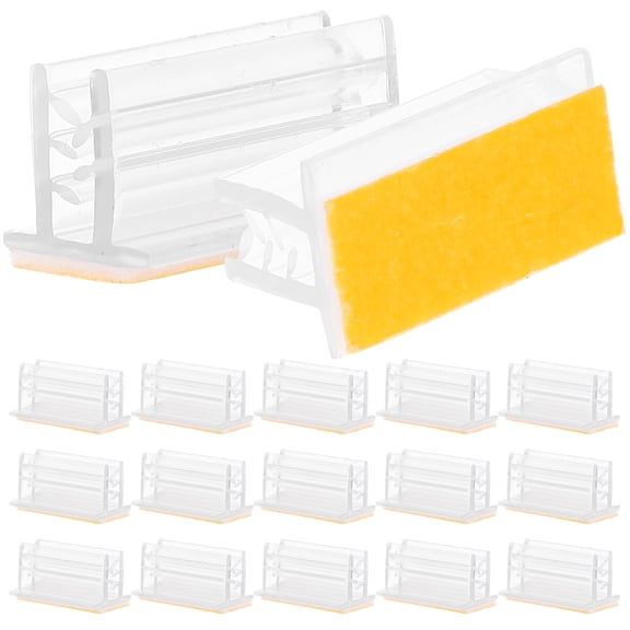 NICERIO 50Pcs Clear Adhesive Panel Holders for Table Numbers Memos Photos and Sign Displays
