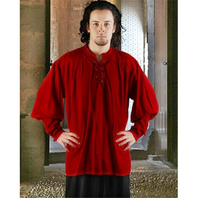 The Pirate Dressing C1004 John Coxon Chemise Renaissance - Rouge - Grand