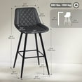 thumbnail image 3 of HOMCOM Bar Stools Set of 2, Counter Height, 27.25" Kitchen Stools, Black, 3 of 10