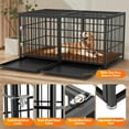 thumbnail image 4 of Aukfa 61" Extra Long Indestructible Dog Crate with Comfy Dog Pad for Large Dogs, Heavy Duty Steel Escape Proof Kennel, 2 Door&Removable Tray, 4 of 10