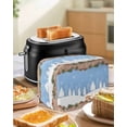 thumbnail image 4 of Christmas Blue Toaster Cover 2 Slice, Small Kitchen Appliance Covers, White Xmas Tree Forest Poinsettia Rustic Wooden Toaster Oven Cover with Loop, Bread Machine Cover Polyester Dust Cover Protection, 4 of 4
