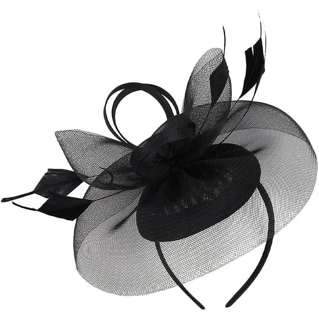 Bandeaux de Mode Blancs Fascinator Chapeau Fascinators Fleur Rubans en Maille