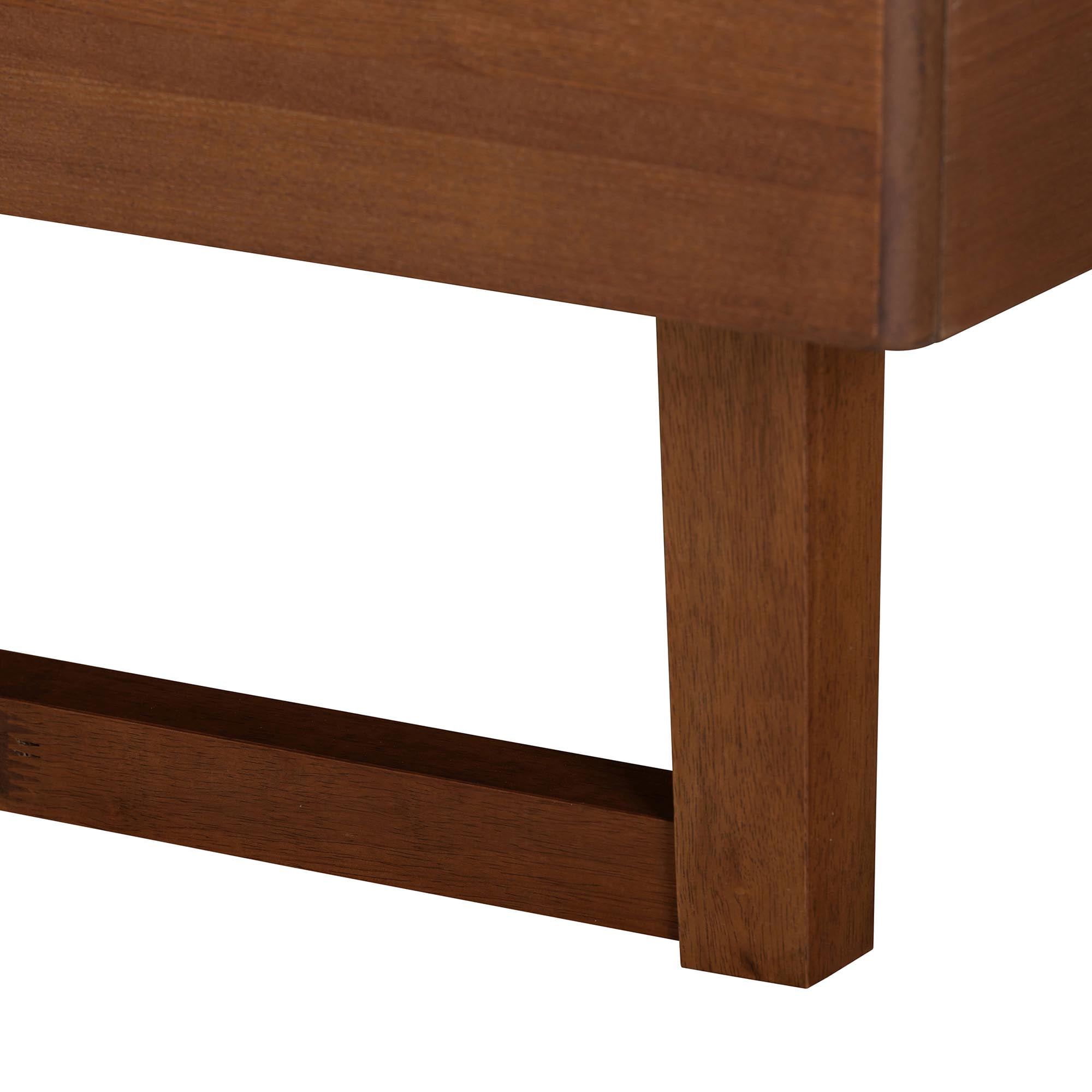 Baxton Studio Bryn Classic and Traditional Grey Fabric and Walnut Brown Finished Wood King Size Platform Bed