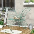 thumbnail image 4 of HLR Outdoor Bench with Butterfly Inspired Pattern, 50'' Metal Frame Patio Garden Chair Cast Iron,Light Green, 4 of 8