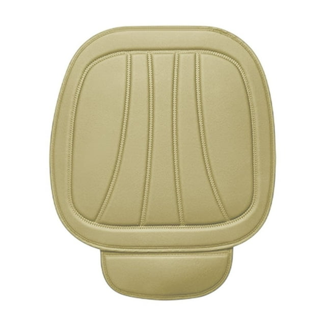 Housse de Siège Auto Universelle en Cuir Beige avec Entourage Complet et Base Antidérapante