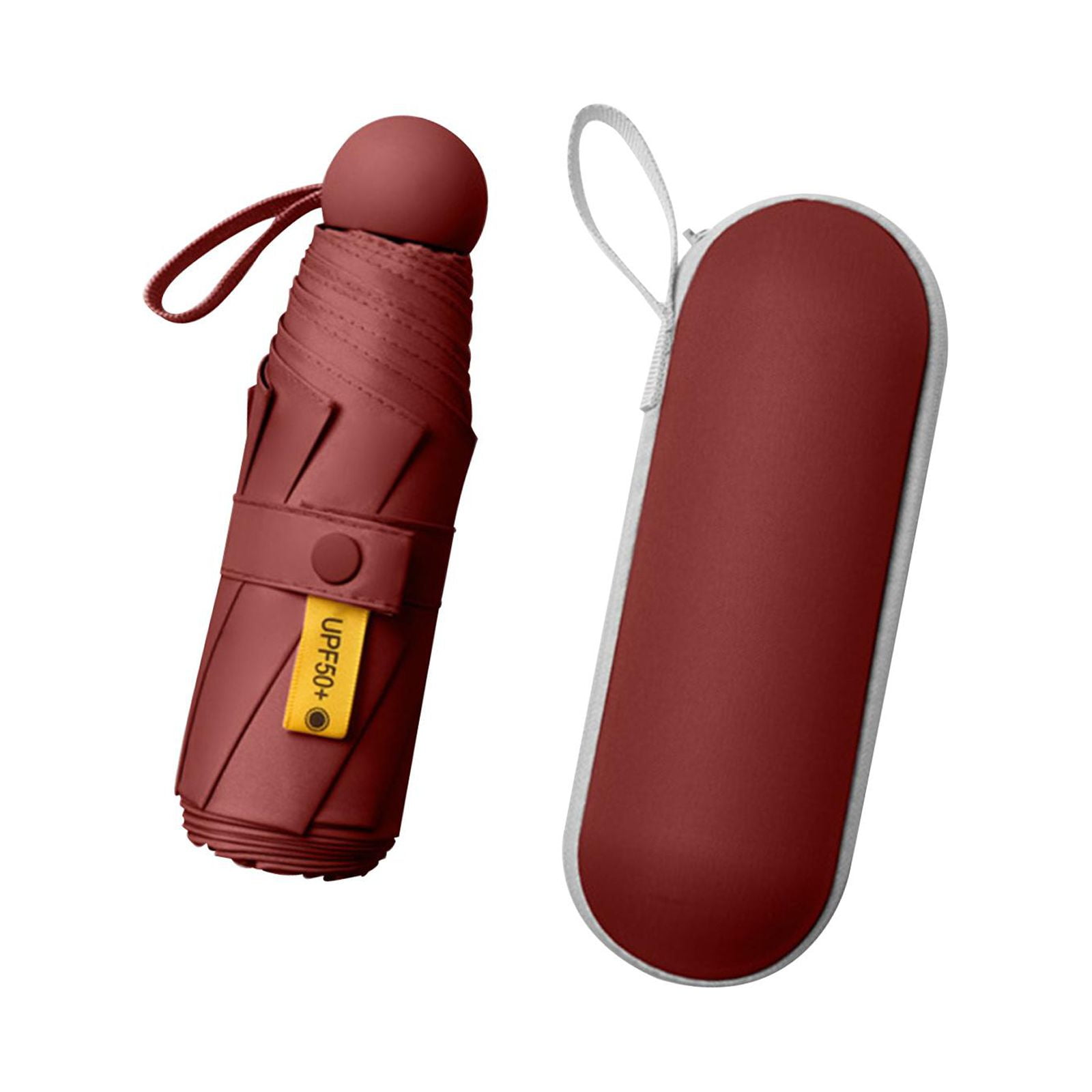 Mini Umbrella Tiny Umbrella Purse Umbrellas for Outdoor with Storage Case Red