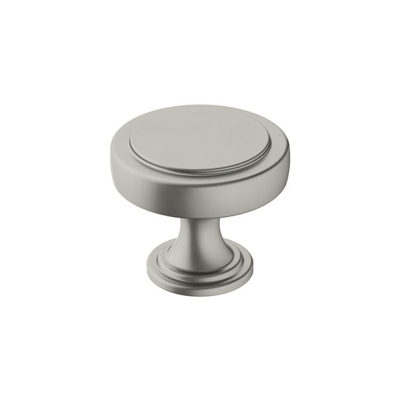 Amerock Exceed 1-3/8 inch (35mm) Diameter Satin Nickel Cabinet Knob, 2 Pack