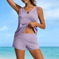 thumbnail image 4 of FDGIU ‌‌‌‌‌‌Women's Blouson Tankini Top Loose Fit Modest Swim Top Comfortable Banded Bottom Bathing Suit Top for Beach Pool Summer Outfits, 4 of 6