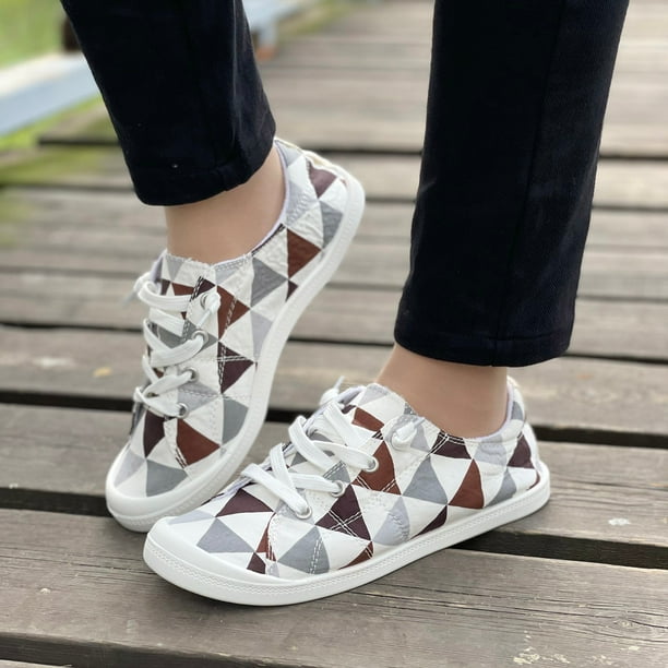 Zapatos de lona de corte bajo de fondo plano para mujer Zapatos planos casuales para estudiantes de versión perezosa de un pie Wmkox8yii FOPL2091