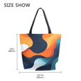 thumbnail image 5 of FORMRS Womens Canvas Tote Bag with Zipper Inner Pocket Shoulder Handbag, Green Abstract Wavy, 5 of 7