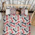 thumbnail image 3 of Dog Bones Duvet Cover and Pillowcase Set for Single Bedding, Bedroom Accessories for Kids Teens, 3 of 5