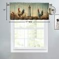 thumbnail image 4 of Rooster Kitchen Curtain Valances Farm Animal Flowers Chicken Floral Retro Country Thermal Insulated Room Darkening Curtain for Dinning Room 54 by 18 in, 1 Panel, 4 of 6