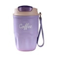 thumbnail image 2 of Purple 6X3 in Insulated Coffee Tumbler, Leak Proof Coffee Travel Mug, Stainless Steel Insulated Coffee Cup with Lid, Travel Mugs Insulated for Hot and Cold, Reusable to Go Coffee, 2 of 6
