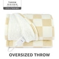 thumbnail image 3 of Sunbeam Electric Heated Throw Blanket Gray Checkerboard Microplush Faux Shearling 4 Heat Settings 60x80, 3 of 11