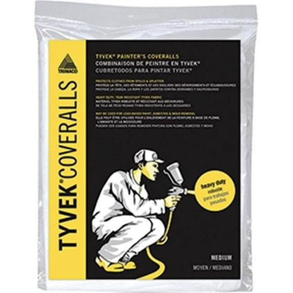 Trimaco 14121 No Elastic Tyvek Disposable Coveralls - Medium