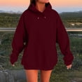thumbnail image 2 of Womens Hoodies For Women Oversized Hooded Sweatshirt Winter Cotton Pullover Fashion Casual Top Polyester + Spandex Loose Fit Soft Comfortable L Sweatshirt For Women, 2 of 5