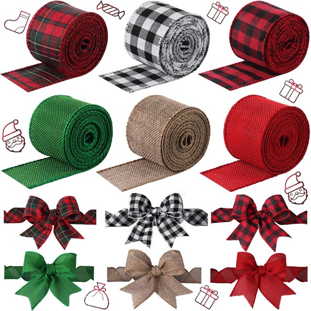 Cinta decorativa WILLBOND, 6 rollos, 5 x 196 cm, arpillera con alambre