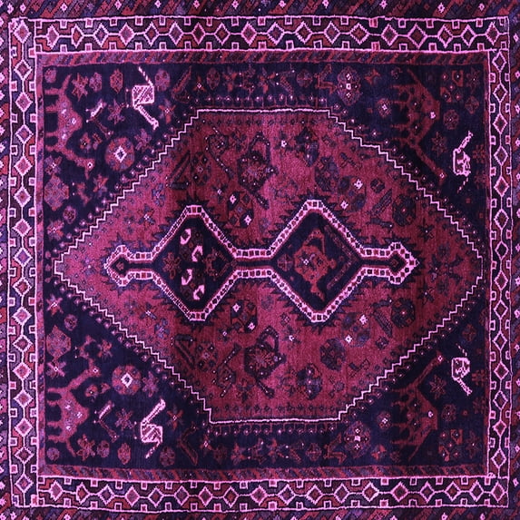 Ahgly Company Indoor Square Persian Purple Traditional Area Rugs, 7' Square