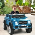 thumbnail image 3 of Gymax 12V Licensed Mercedes-Benz Kids Ride On Car RC Motorized Vehicles w/ Trunk Navy, 3 of 9