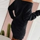 thumbnail image 5 of Vestido corto de manga larga con volantes y cordón para mujer, con hombros descubiertos minivestido Sexy, ropa de calle femenina, otoño, 5 of 5