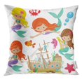 thumbnail image 1 of RYLABLUE Cute Pretty Mermaid Cartoon Fish Seahorse Throw Pillowcase Cushion Case Cover, 1 of 1