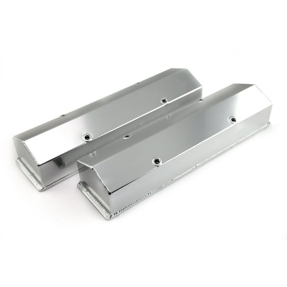 Speedmaster PCE314.1099.01 Compatible with Chevy SBC 350 Polished Long Bolt Fabricated Valve Covers - Tall w/o Hole