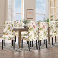thumbnail image 2 of Dining Room Chair Covers Slipcovers Set of 8, Spandex Super Fit Stretch Removable Washable Kitchen Parsons Chair Covers Protector for Dining Room,Hotel,Ceremony(Beige+Flowers), 2 of 6