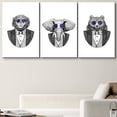 thumbnail image 2 of wall26 Canvas Print Wall Art Set Monkey, Elephant &amp; Bear in Purple Galaxy Glasses Animals Wildlife Illustrations Modern Art Rustic Colorful Multicolor for Living Room, Bedroom, Office - 16"x, 2 of 5