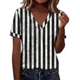 thumbnail image 1 of LVHAOGJOB Womens Short Sleeve Tees Shirts V Neck Pullover Daily Tops for Ladies, 1 of 8