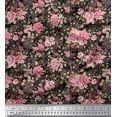 thumbnail image 1 of Soimoi Cotton Duck Fabric Leaves & Rose Floral Print Fabric by the Yard 42 Inch Wide, 1 of 3