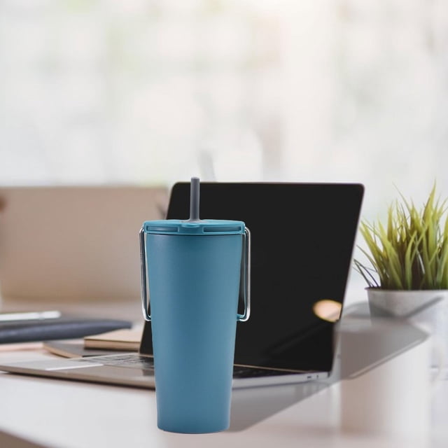 Botella de agua aislada de acero inoxidable para té y café, taza de viaje reutilizable de 20oz, taza térmica para viaje, Bar, Picnic, restaurante Azul
