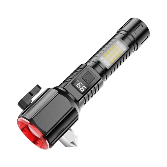 Multi-Functional Emergency Hammer with Flashlight, Window Breaker Cutter, USB Rechargeable Car Safety Tool