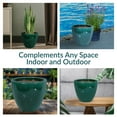 thumbnail image 5 of Sunnydaze Resort 15" x 15" x 11.25" H Round Dark Green Ceramic Solid Plant Pot, 5 of 15