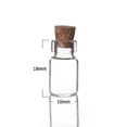 thumbnail image 2 of Botellas de vidrio con tapón de corcho Contenedores de cuentas Botella de los deseos Transparente 1,8 x 1 cm Tapón de madera: 0,83 x 1 cm Capacidad: 1,5 ml (0,05 fl. oz) Cuello de botella: 0,7 cm de, 2 of 2