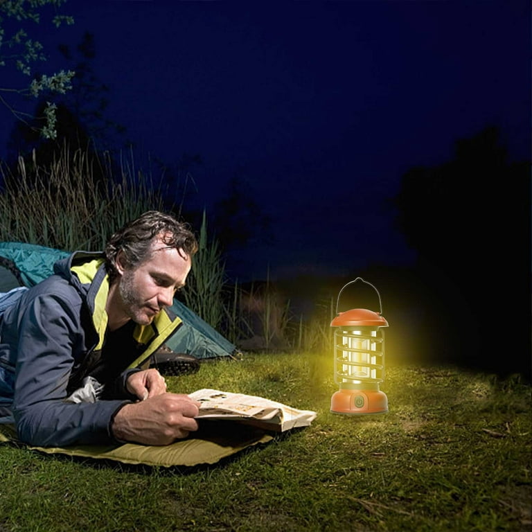 Retro Hanging LED Rechargeable Camping Light Lantern Hiking Tent Lamp  Waterproof