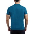 thumbnail image 2 of CULTURA Men's Short Sleeves 100% Cotton Polo With Jaquard Rib And Chest Rib Pocket, Teal/Black, XL, 2 of 10