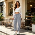 thumbnail image 2 of Hearthz Women's Jogger Sweatpants Solid High Waist Cuffed Casual Trousers Fall Winter Trousers Pants for Women Athletic Workout Gym Women Sweatpants Light Gray S, 2 of 5
