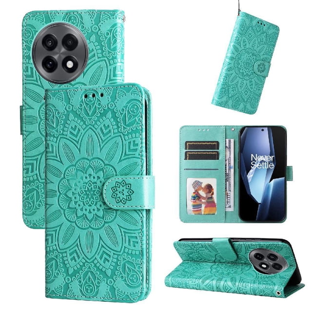 Funda tipo cartera GANGXUN para OnePlus 13R 5G , diseño girasol, cuero PU, soporte, cierre magnético, tarjetero