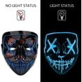 thumbnail image 2 of Máscara de Halloween con luces LED para Festivales, Cosplay, disfraces de Halloween, fiestas de máscaras, Carnaval, regalos (Azul), 2 of 3