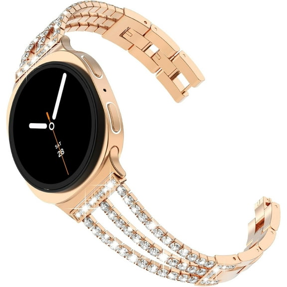 MYKOMI Compatible with Samsung Galaxy Watch 8 Band 40mm 44mm, Galaxy Watch 8 Classic Band 46mm Women Bling Diamond Rhinestone Link Bracelet for Galaxy Watch 8