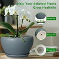 thumbnail image 3 of Ceramic Planter 13 inch Large Round Flower Pot with Saucer Modern Pot for Indoor Outdoor Use for Large Plants & Trees Gray, 3 of 7