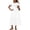 White, variant on Qiopertar Women's V-Neck Short Sleeve Midi Dress Pleated Boho Beach Casual Summer Vacation Elastic Waist Pockets Solid Color Dresses, Navy XL