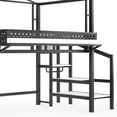 thumbnail image 2 of Bellemave Full Loft Bed with Storage Stairs & Slide, Heavy-Duty Metal Frame with Built-in Wardrobe, Storage Shelves, LED Lights, USB Charging Ports for Teens, Black, 2 of 11