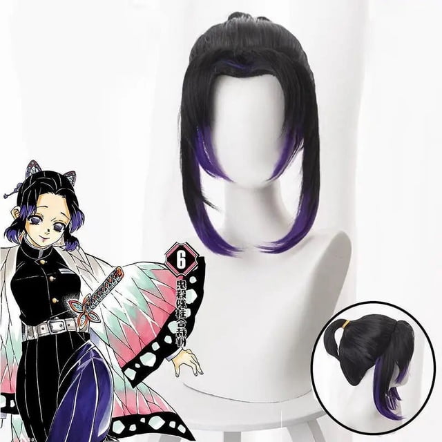 Disfraz de Anime Demon Slayer Kochou Shinobu para adultos, conjunto de peluca Kimetsu No Yeyang Kostum, Kimono Seragam, Halloween