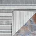 thumbnail image 2 of Couristan 5.75' x 9' Gray Stripe Rectangular Area Throw Rug, 2 of 6